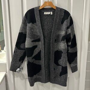 Black Camo Cardigan